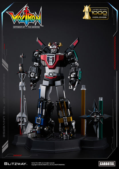 Defender of the Universe Carbotix Black Voltron Figure AND BASE by Blitzway