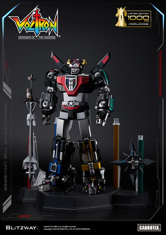 Defender of the Universe Carbotix Black Voltron Figure AND BASE by Blitzway