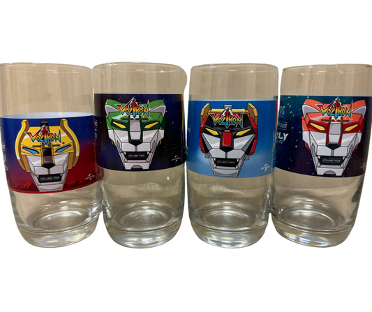 Set of 4 Lion Glasses (Yellow, Green, Black, Red)