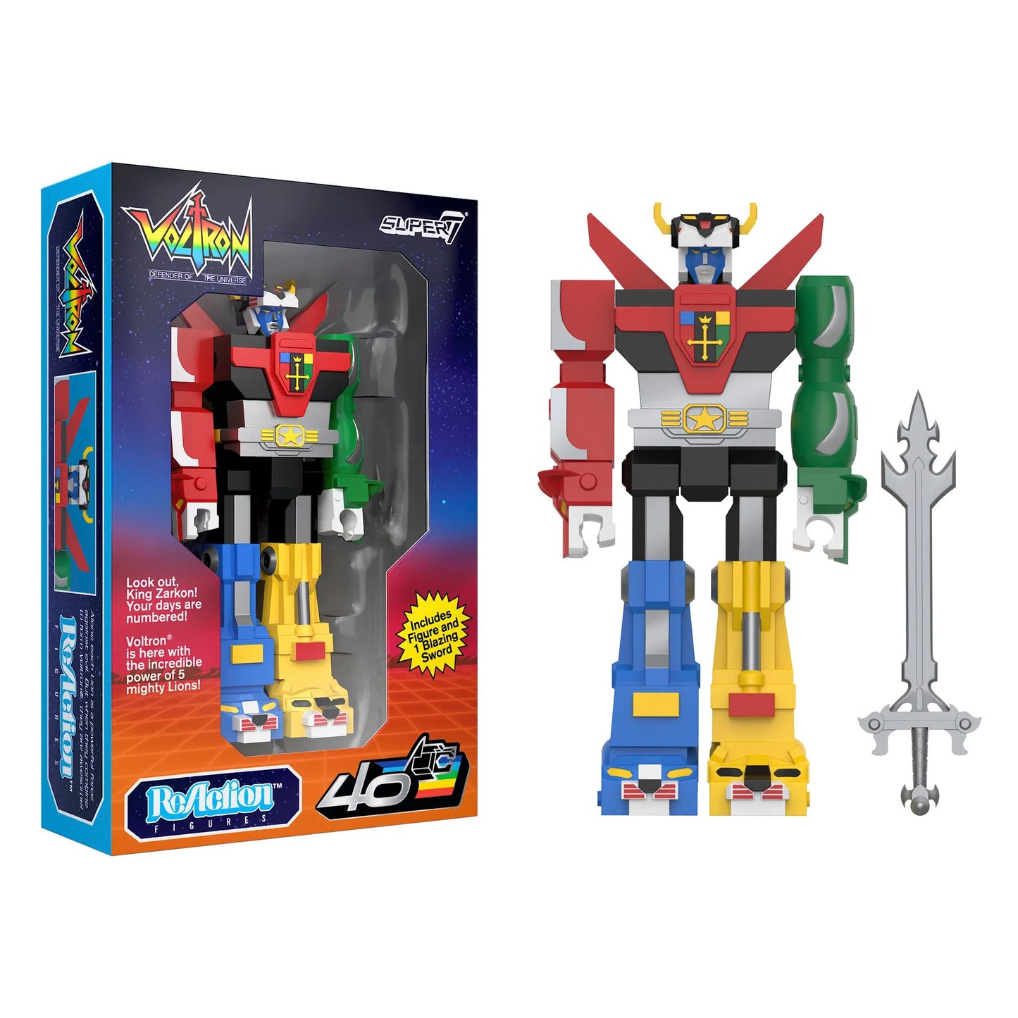 Voltron 3 3/4" 40TH Anniversary SDCC ReAction Figure BRAND NEW