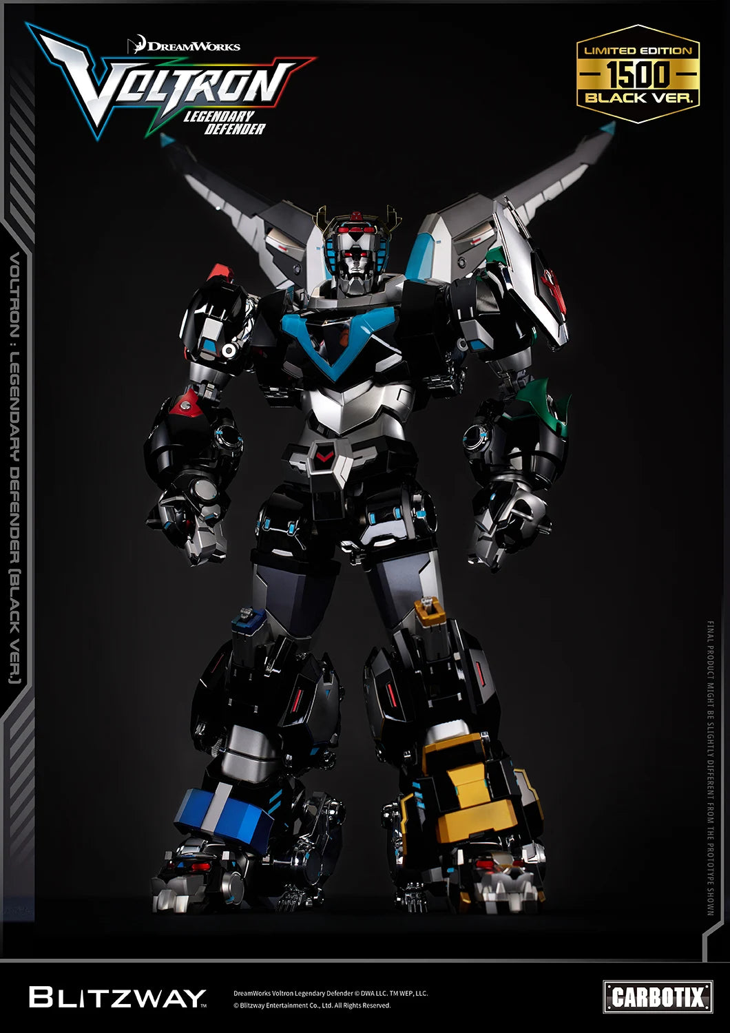 Voltron: Legendary Defender Carbotix Voltron (Black Ver.) Limited Edition Action Figure