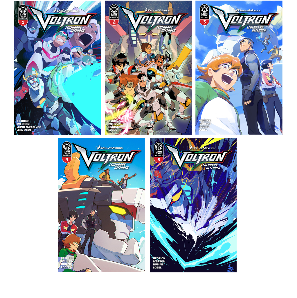 Voltron Legendary Defender Volume 2 Issues #1-#5 Variant Covers